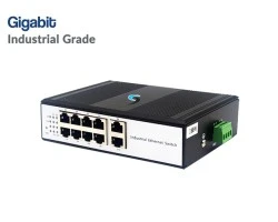 Gigabit Industrial Switch 8 Port + 2 LAN GE Uplink