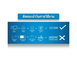 ปลั๊กไฟ 6 ช่อง GLINK รุ่น GLS-206 สายไฟ 5 เมตร